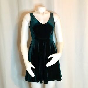 Green Velvet Christmas Dress S